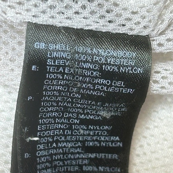 North Face HyVent Jacket Womens Small White Hooded Waterproof Windbreaker SPOTS - Picture 11 of 16